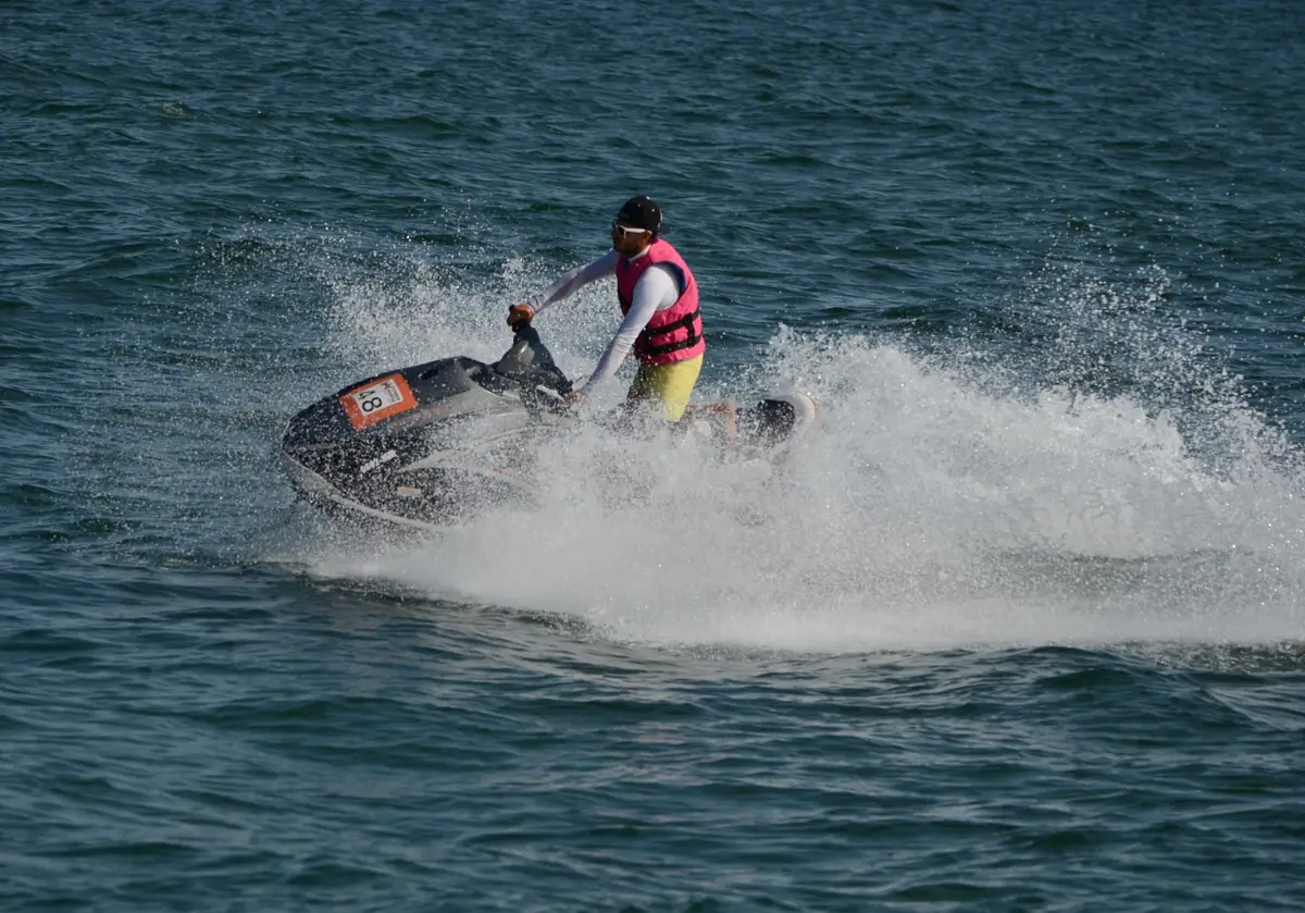 Guest riding the jet ski