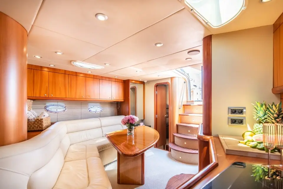 Salon below deck on Sunseeker Predator 55 Vibe