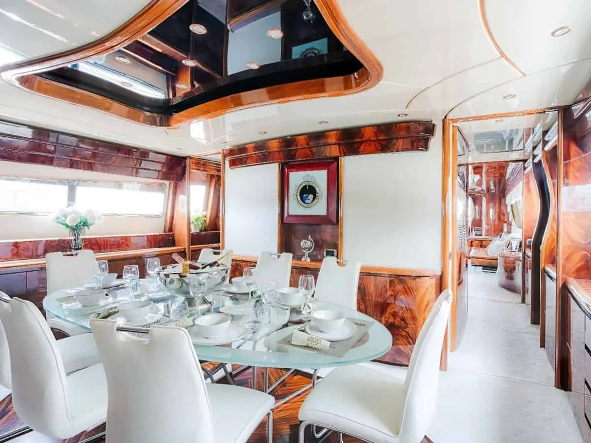 Formal dining room with the table set